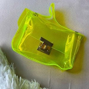Neon green mini transparent bag 4x6